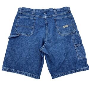 Vintage Y2K Wrangler Shorts Men 38 Carpenter Baggy Jorts Work Wear Dark Wash R3